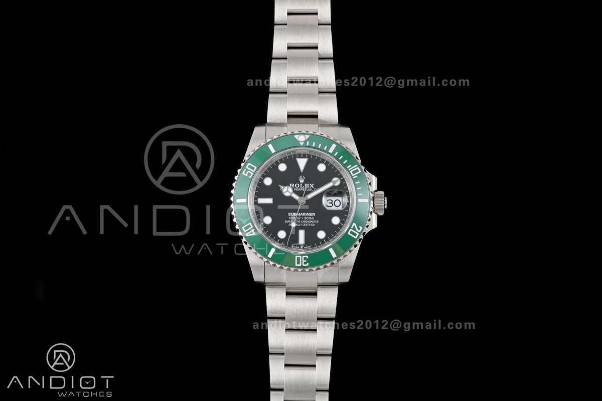 Submariner 41mm 126610 LV Kermit QF 1:1 Best Edition 904L SS Case and Bracelet JH3285 (Free Sprung)